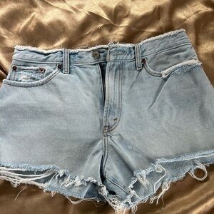 Abercrombie & Fitch Annie High Rise Shorts Light Blue Denim Women's Size 30/10